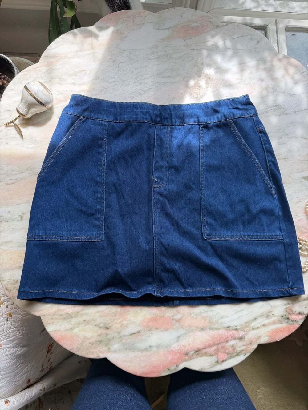DG2 Diane Gilman Denim Skort Petite Medium